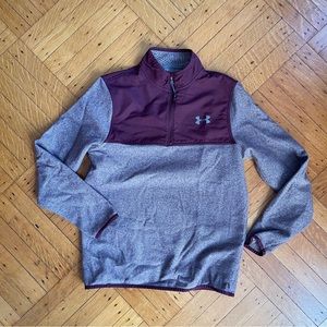 Under Armour Burgundy Maroon Quarter Zip Fleece Pullover